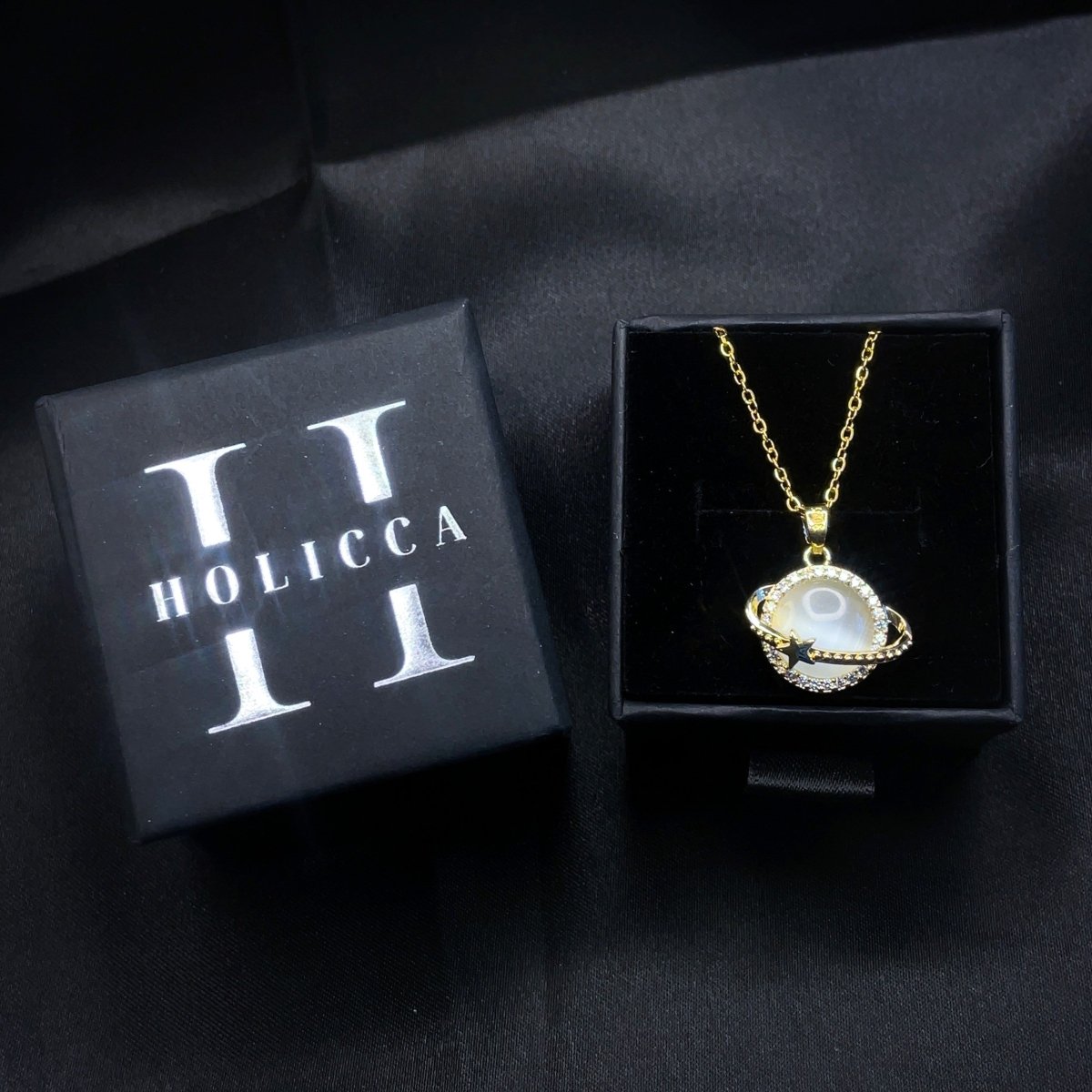 Planet Saturn Opal Necklace - SandyKandy