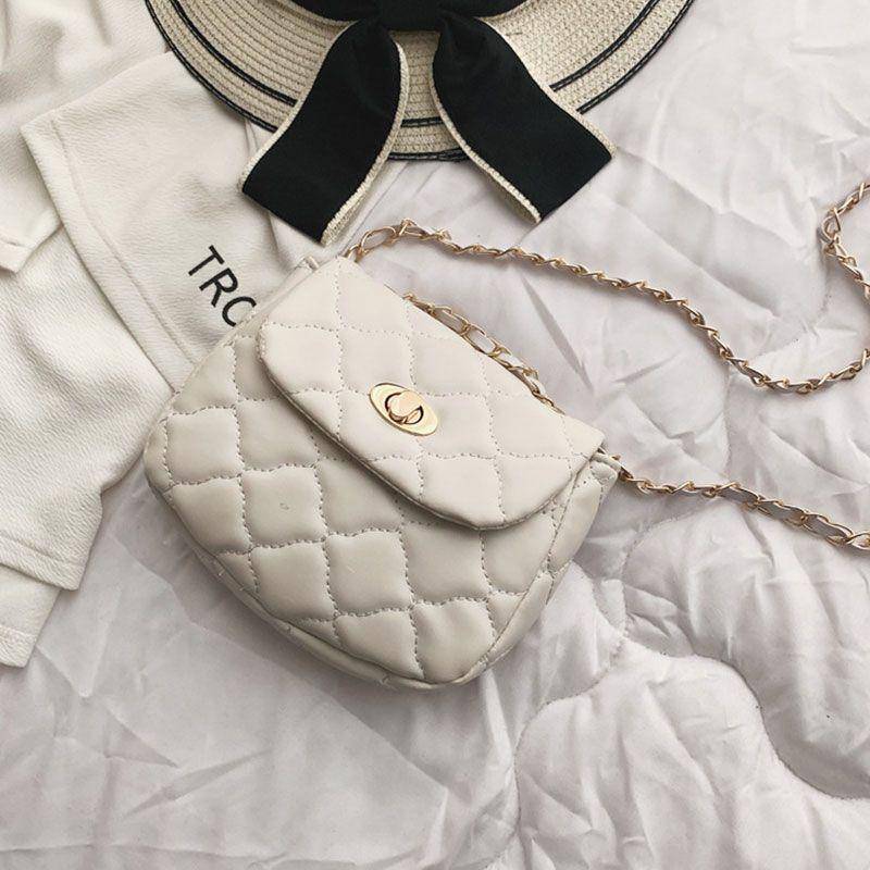 Mini Size Solid Color PU Leather Stitching Design Casual Bag | SandyKandy Limited Co