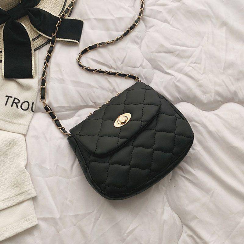 Mini Size Solid Color PU Leather Stitching Design Casual Bag | SandyKandy Limited Co
