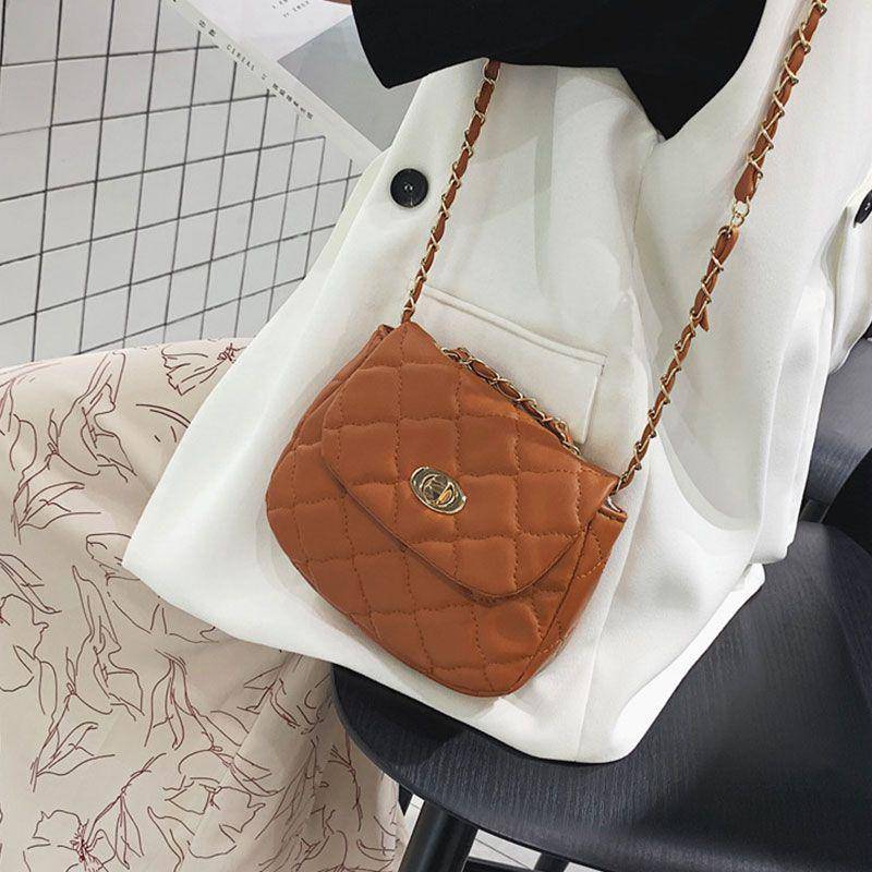 Mini Size Solid Color PU Leather Stitching Design Casual Bag | SandyKandy Limited Co