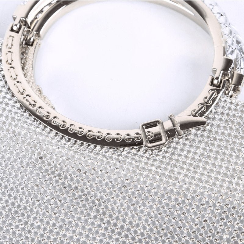 Multi Rhinestone Inlay Solid Color Shoulder Handle Evening Bag | SandyKandy Limited Co