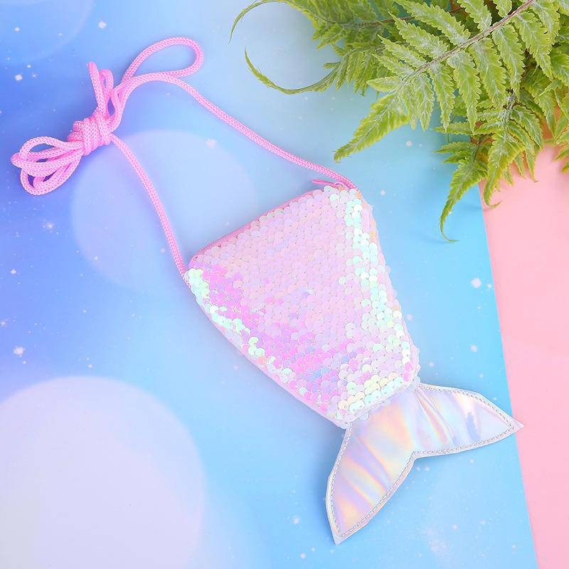 Sequins Decor Fishtail Shape Mini Crossbody Bag | SandyKandy Limited Co