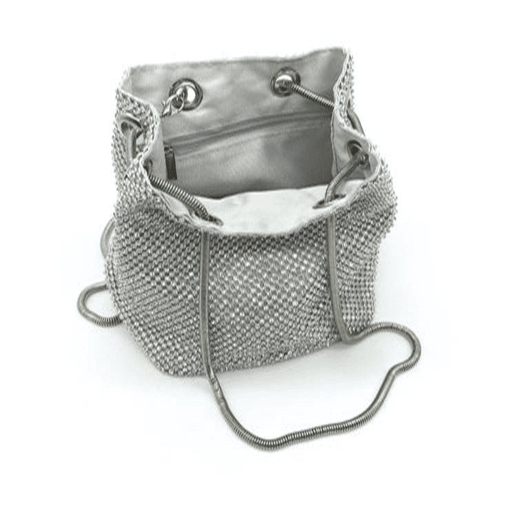 Solid Color Evening Rhinestone Bucket Bag | SandyKandy Limited Co