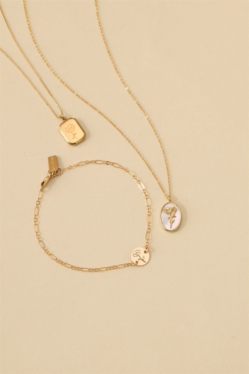 Audrey Birth Flower Necklace - SandyKandy