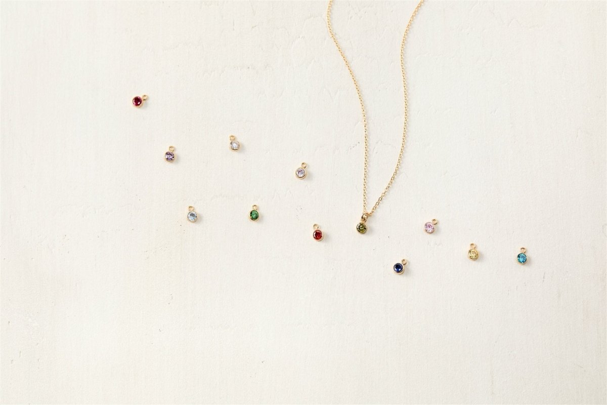 Birthstone Charm Necklace - SandyKandy
