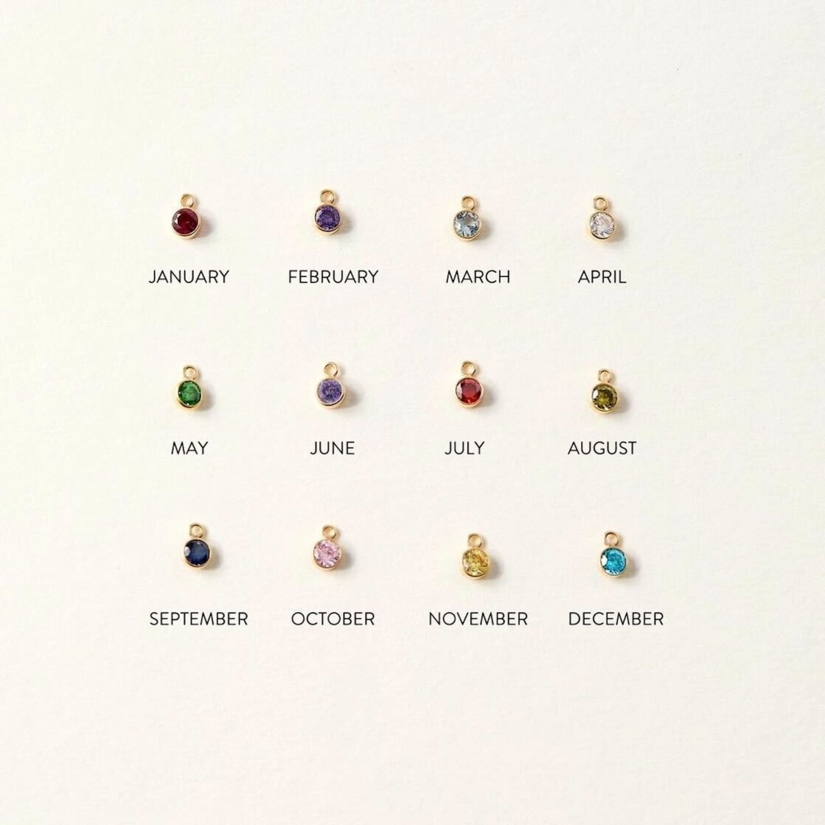 Birthstone Charm Necklace - SandyKandy