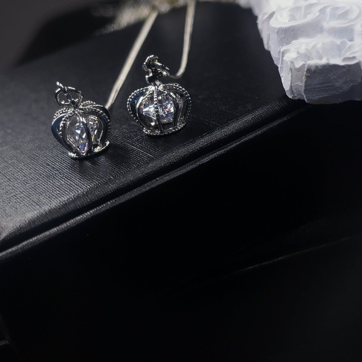 Crown Threader Earrings with Pearl Studs - SandyKandy