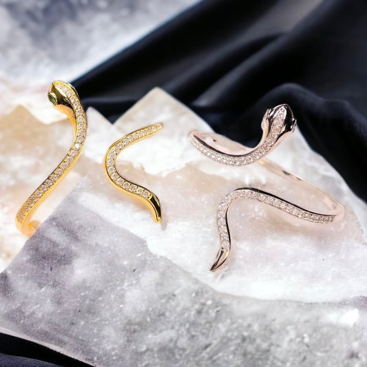 Crystal Snake Bangle Bracelet - SandyKandy