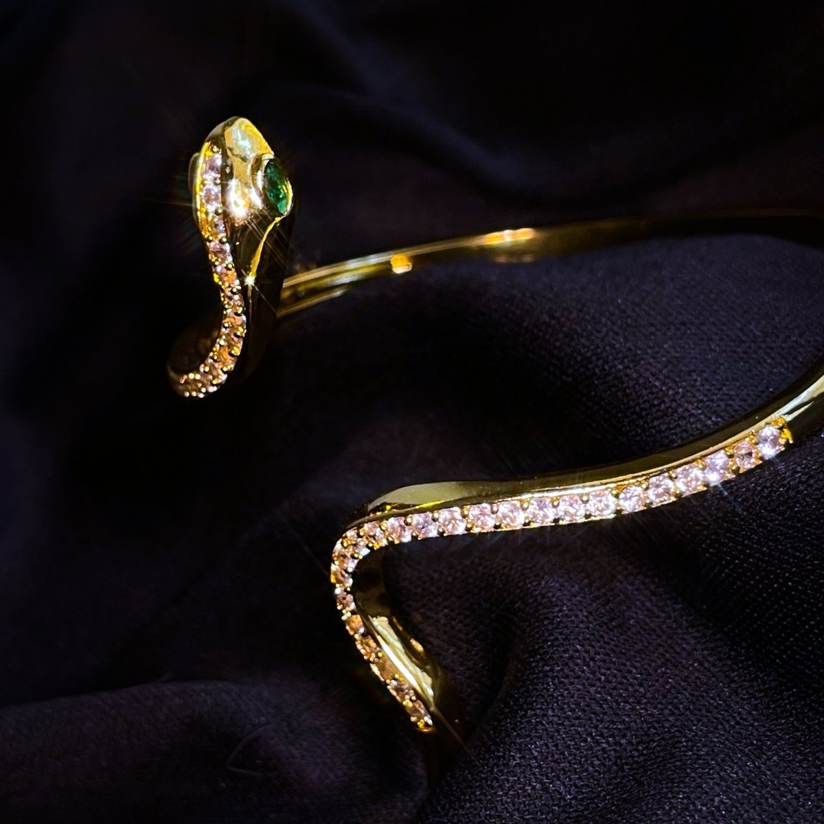 Crystal Snake Bangle Bracelet - SandyKandy