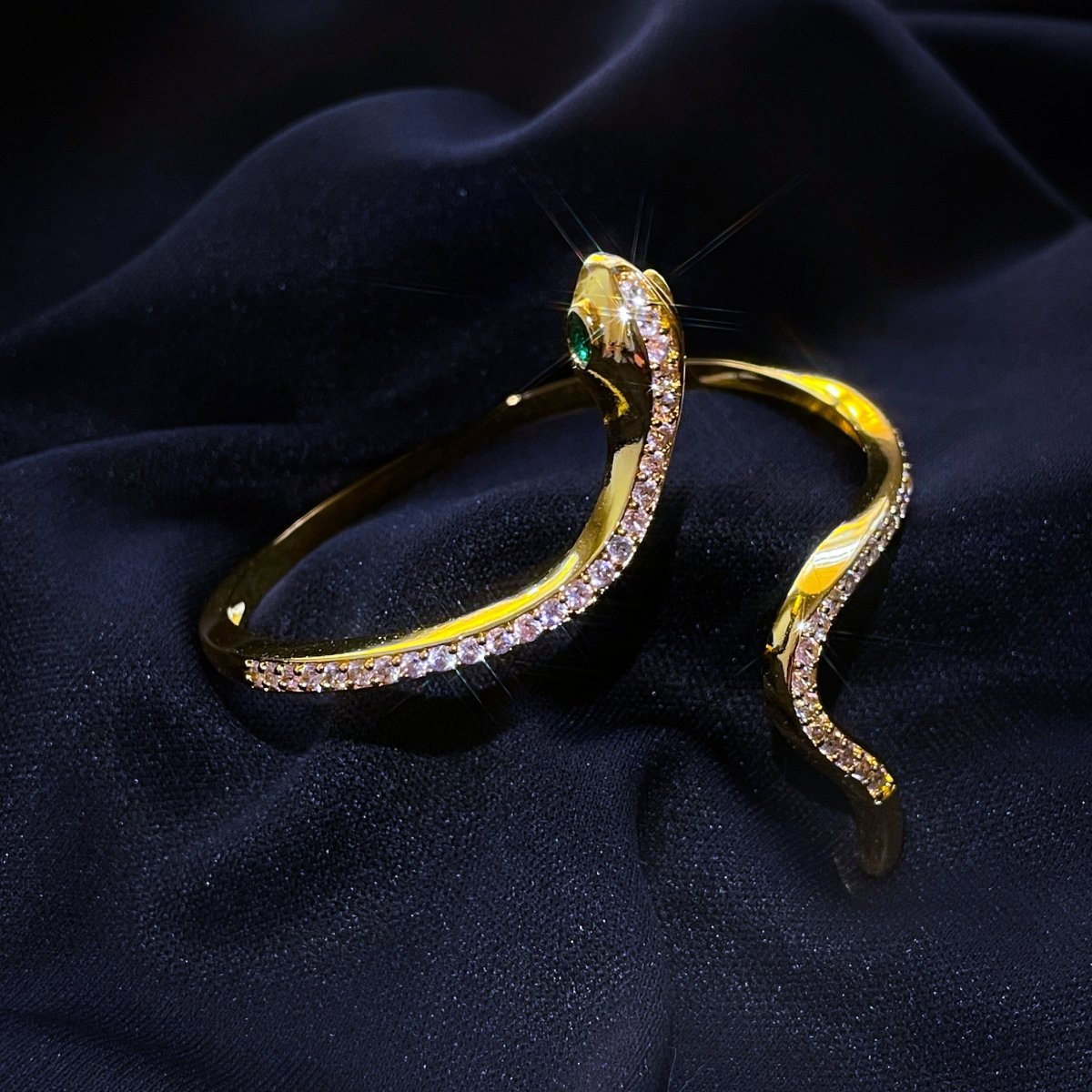 Crystal Snake Bangle Bracelet - SandyKandy