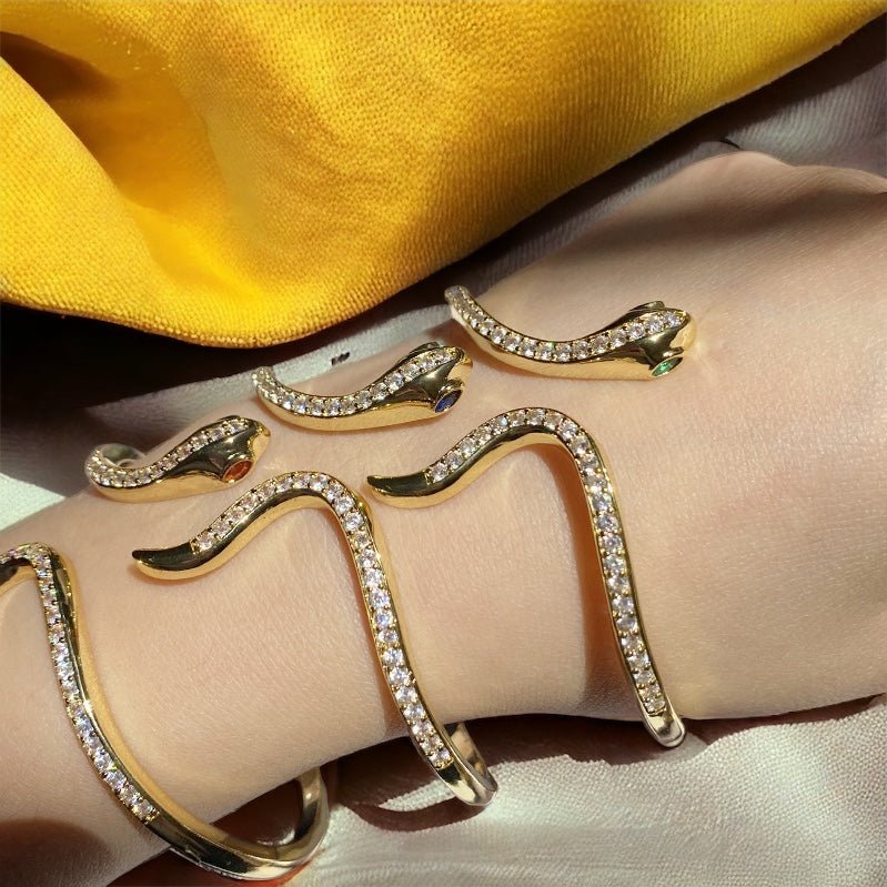 Crystal Snake Bangle Bracelet - SandyKandy