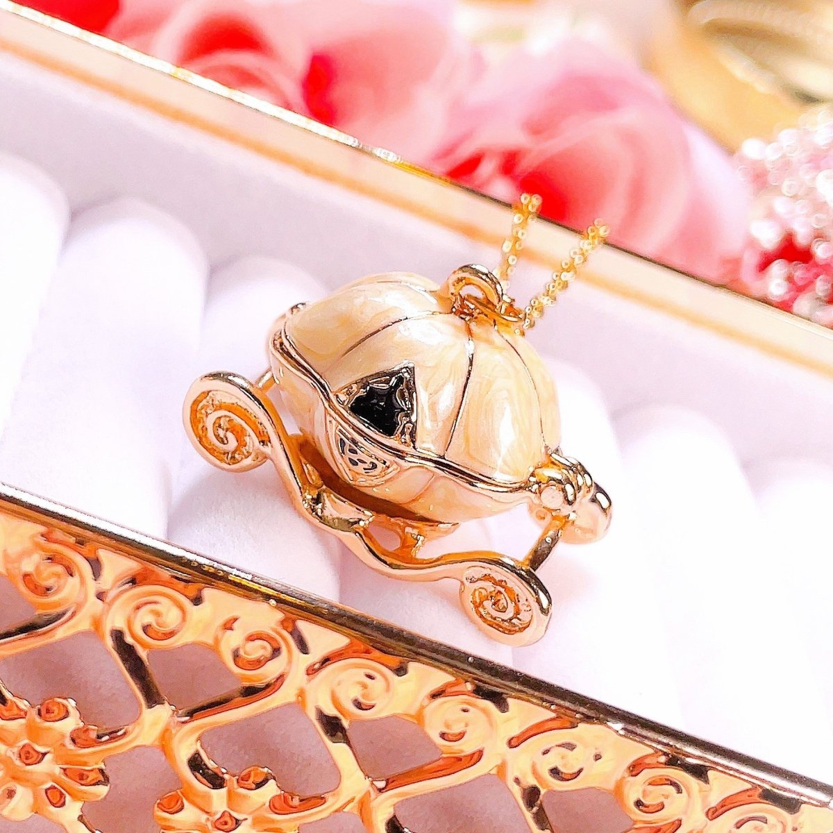 Dream Come True - Pumpkin Carriage Locket Necklace - SandyKandy