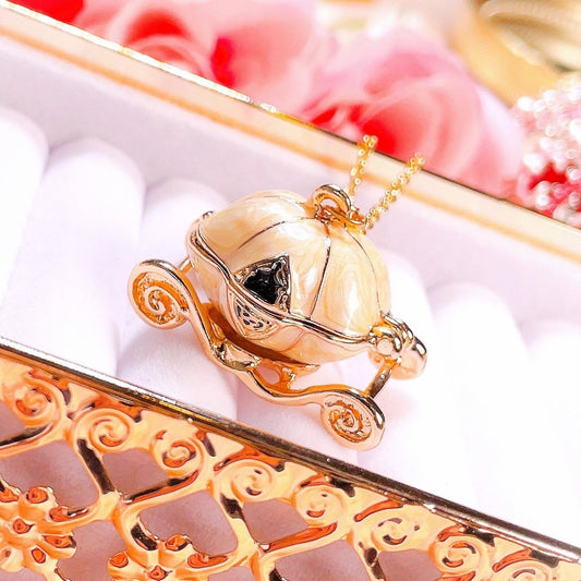 Dream Come True - Pumpkin Carriage Locket Necklace - SandyKandy