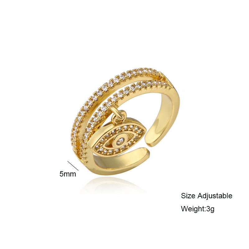 Evil Eye Charm Ring - SandyKandy