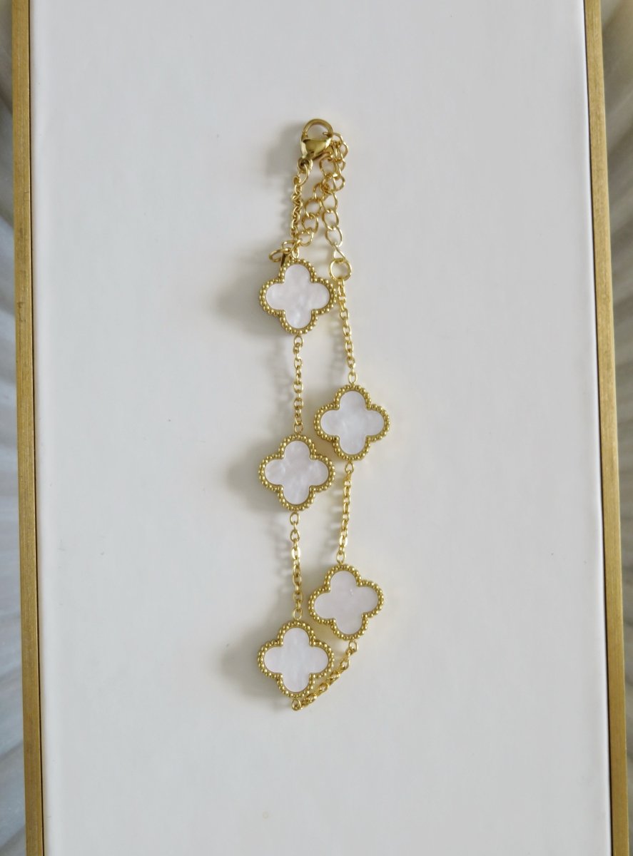 Luck Intention - Pearl Shell Clover Bracelet - SandyKandy