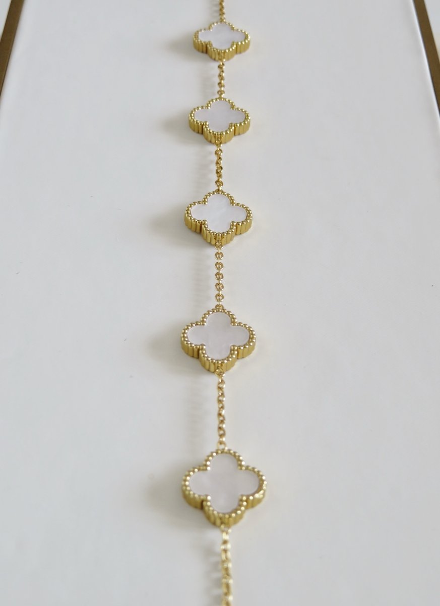 Luck Intention - Pearl Shell Clover Bracelet - SandyKandy