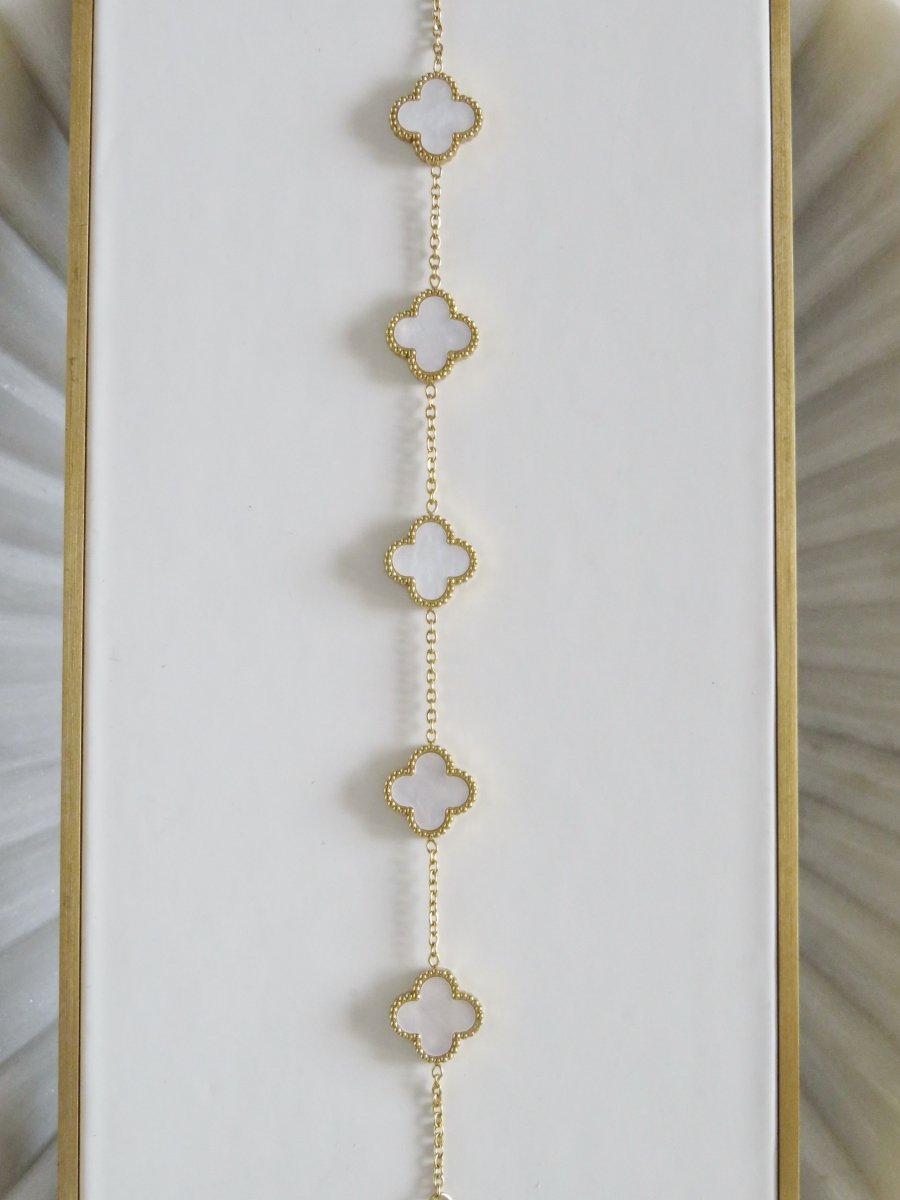 Luck Intention - Pearl Shell Clover Bracelet - SandyKandy