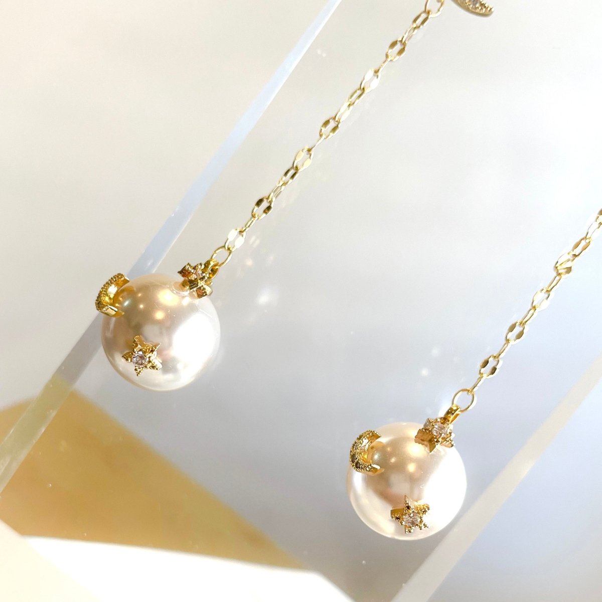 Mismatched Celestial Pearl Earrings - SandyKandy