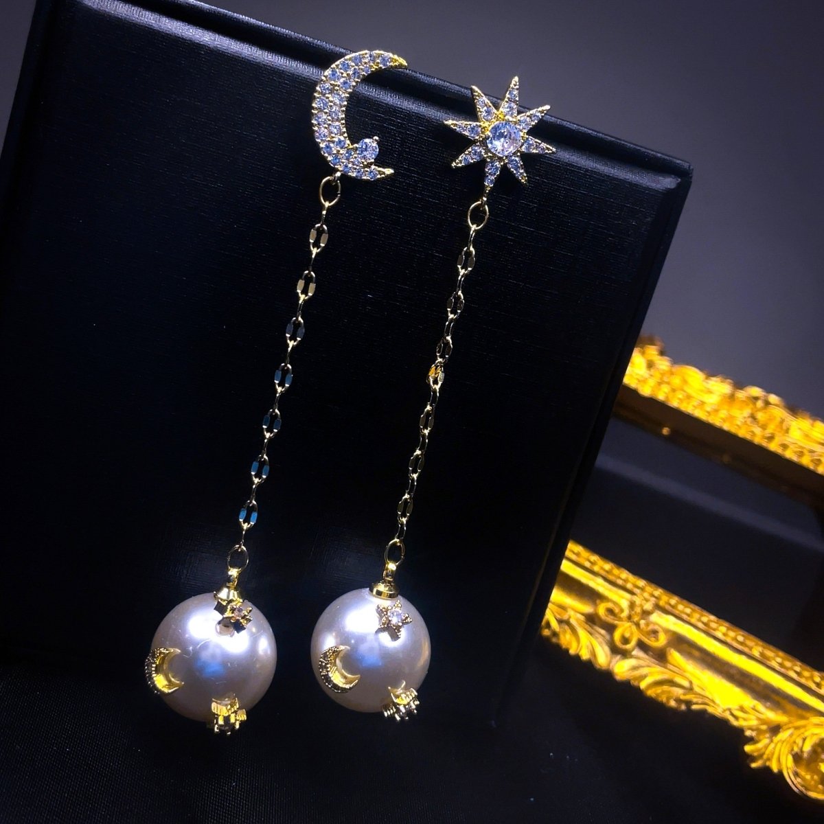 Mismatched Celestial Pearl Earrings - SandyKandy