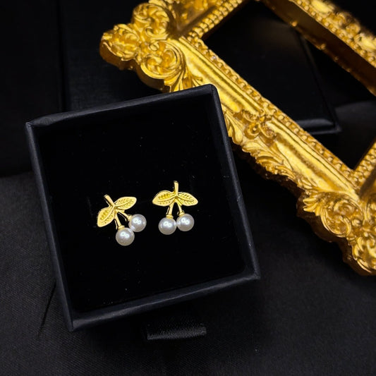 Pearl Cherry Studs - SandyKandy