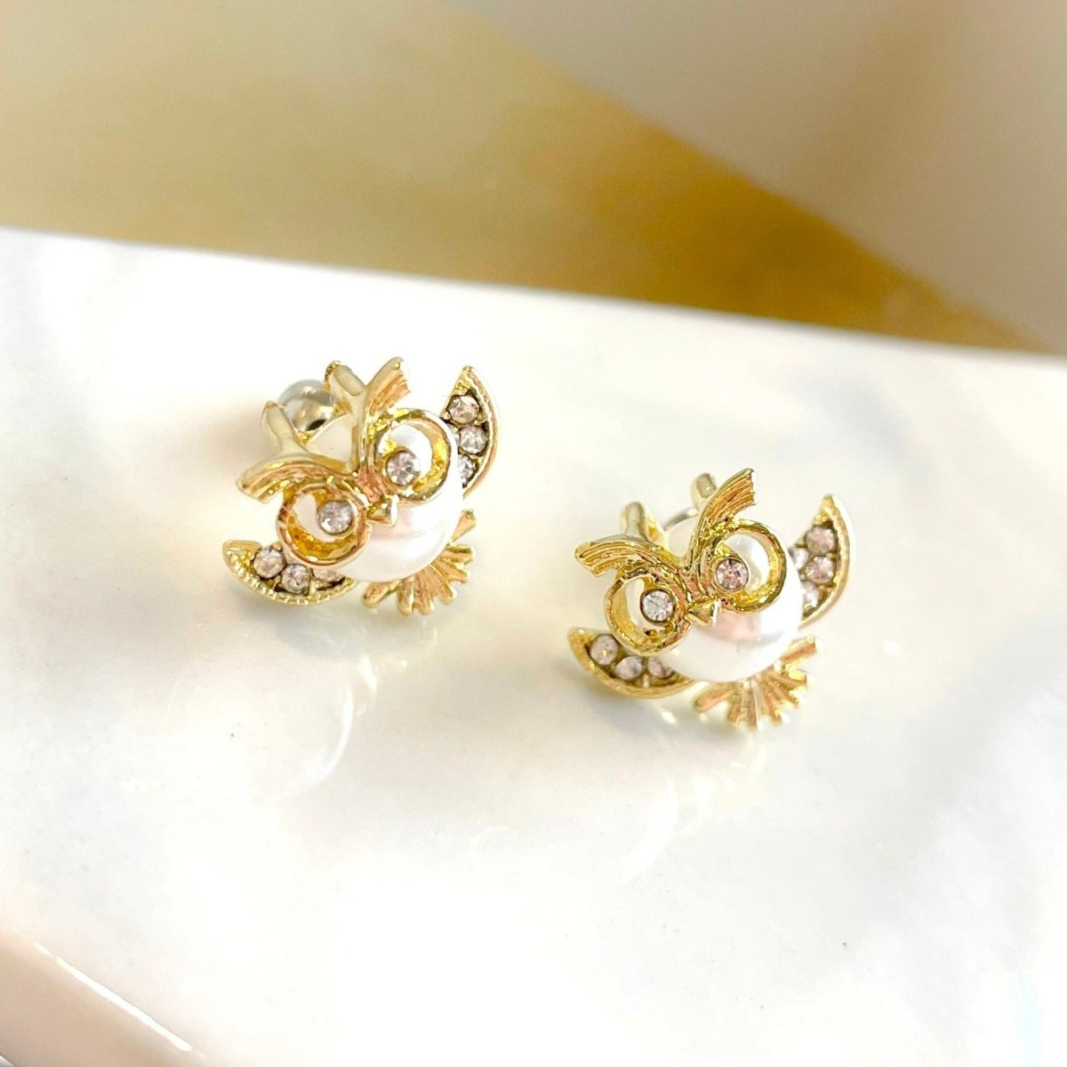 Pearl Owl Studs - SandyKandy