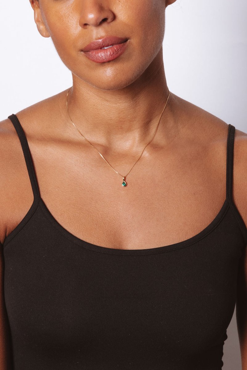 Teardrop Birthstone Necklace - SandyKandy