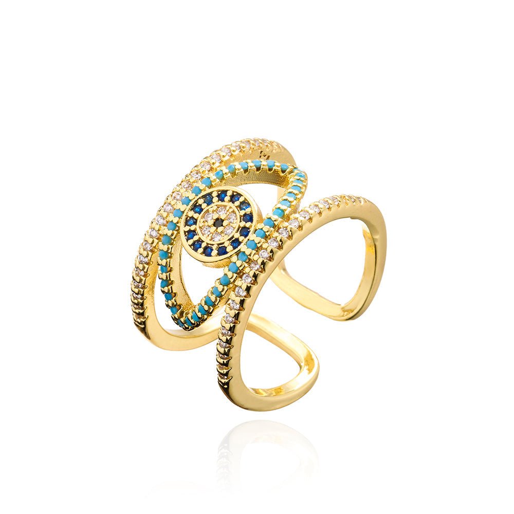 Turquoise Evil Eye Ring - SandyKandy