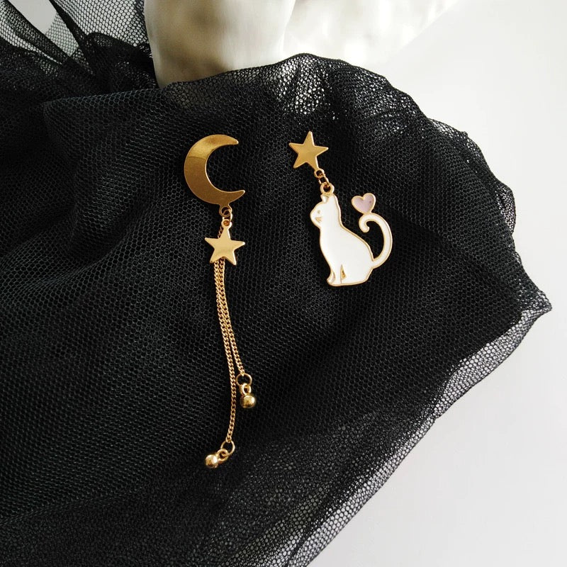 Wish Upon a Cat Earrings - SandyKandy