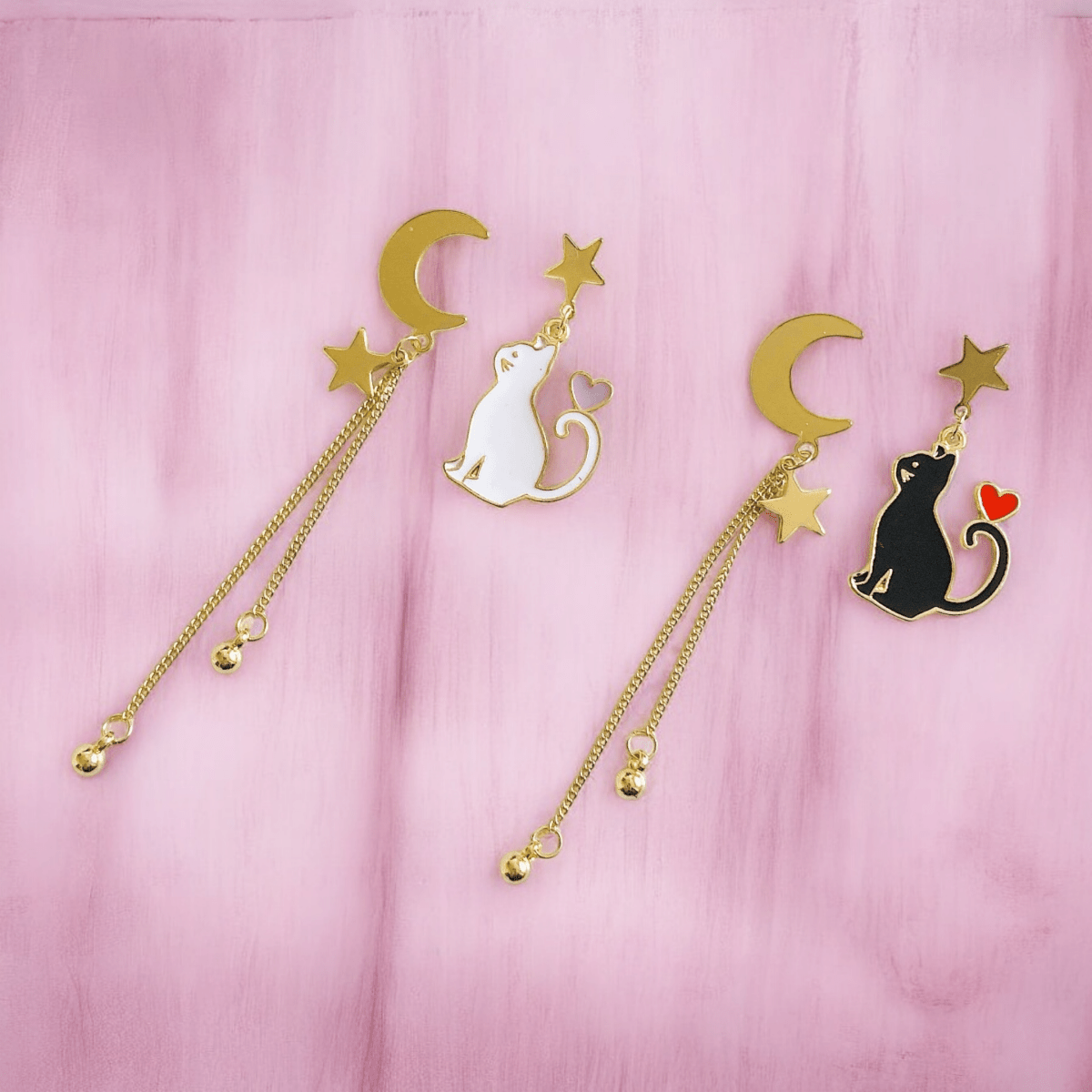 Wish Upon a Cat Earrings - SandyKandy