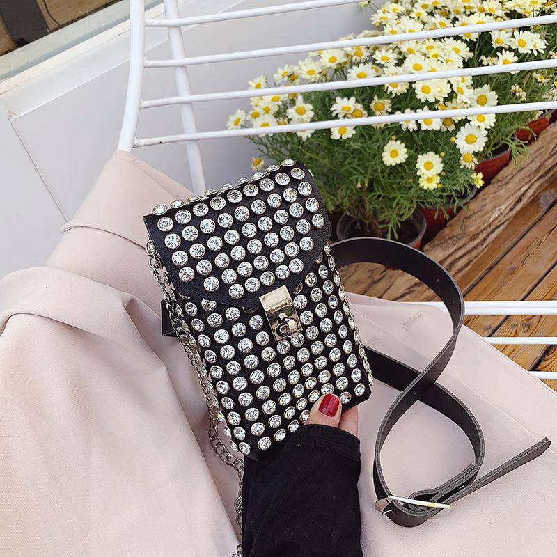 Fashion Rhinestone Mini Crossbody Belt Bag