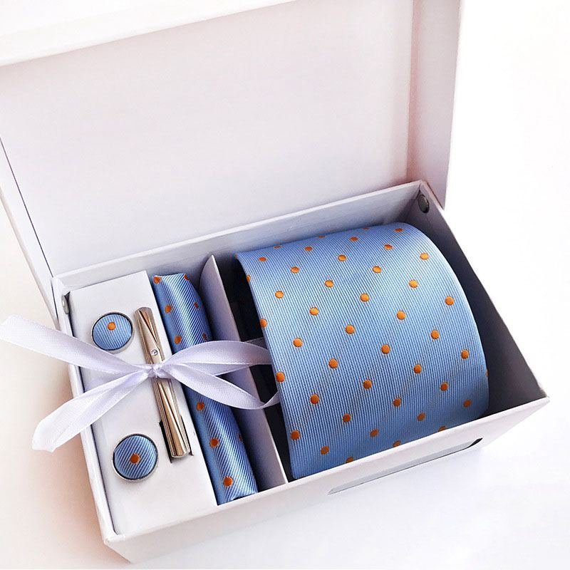Men's Accessory Tie Gift Set - Bright Color Little Dot Pattern