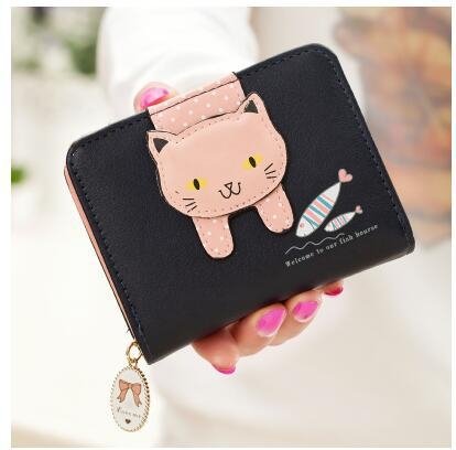 Cartoon Cat Design Zipper Wallet