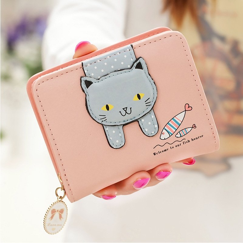 Cartoon Cat Design Zipper Wallet | SandyKandy Limited Co