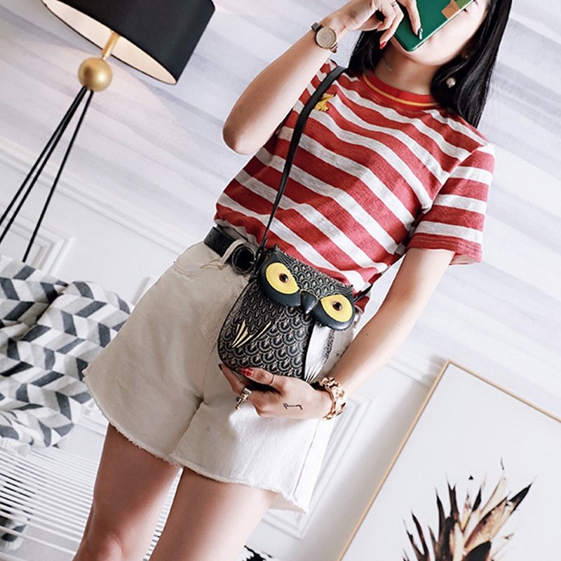 Cartoon Owl Print Mobile Phone Bag Crossbody Bag