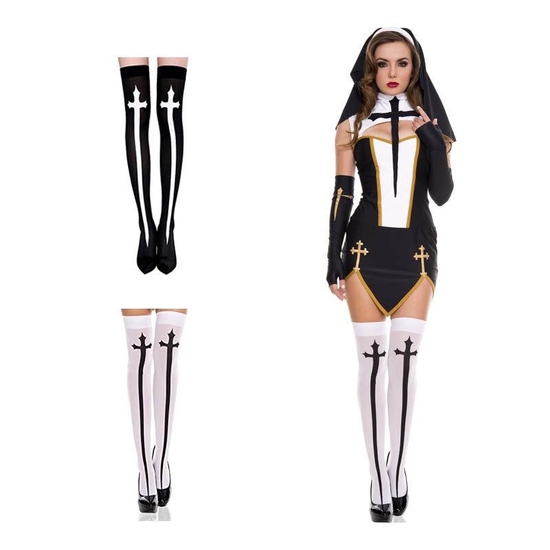 Cross Pattern Above The Knee Stockings | SandyKandy Limited Co