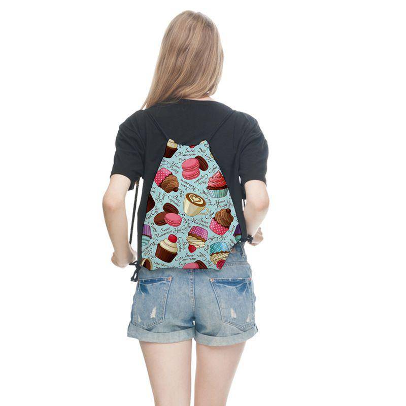 Cupcakes and Sweets Drawstring Backpack | SandyKandy Limited Co