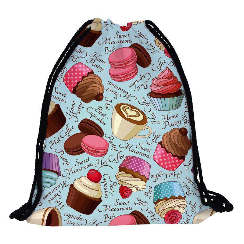 Cupcakes and Sweets Drawstring Backpack | SandyKandy Limited Co