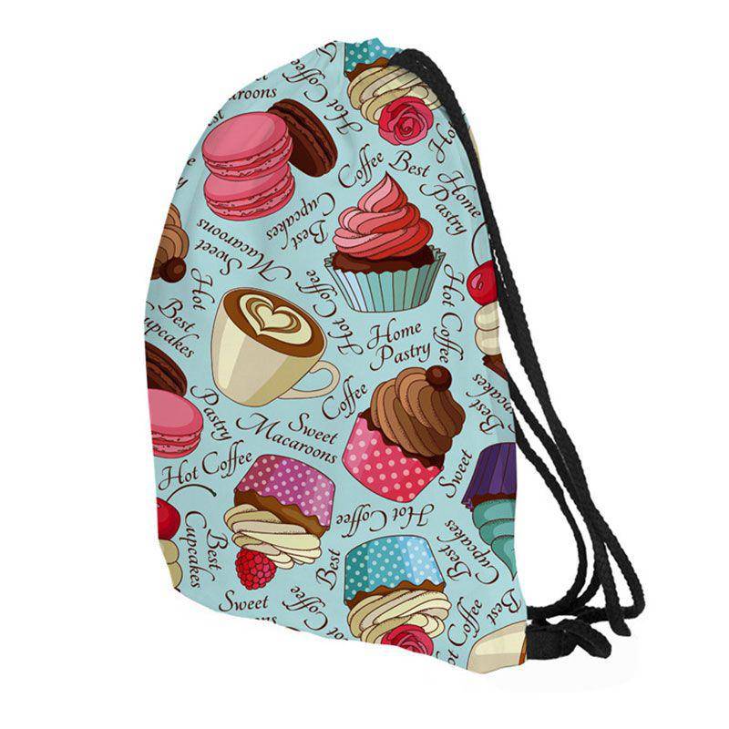 Cupcakes and Sweets Drawstring Backpack | SandyKandy Limited Co