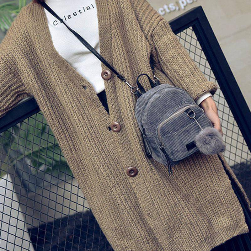 Fancy Purse Corduroy Backpack | SandyKandy Limited Co