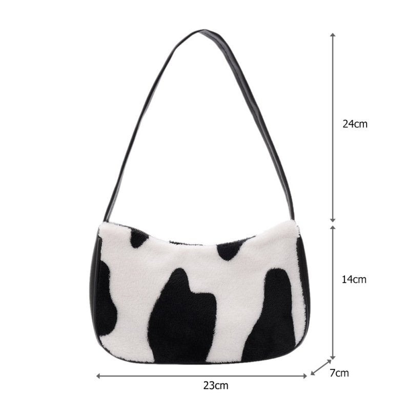 Fashion Chic Zebra Cow Pattern Plush Underarm Bag | SandyKandy Limited Co