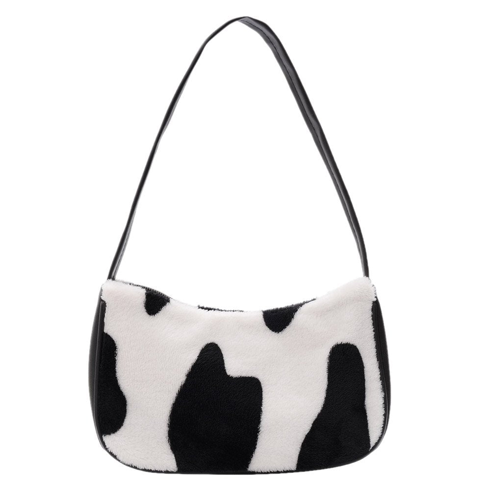 Fashion Chic Zebra Cow Pattern Plush Underarm Bag | SandyKandy Limited Co