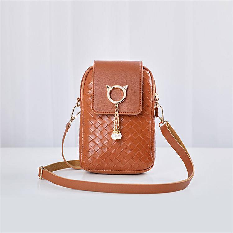 Geometric Suture Imitation Pearl Tassel Decorative Crossbody Bag