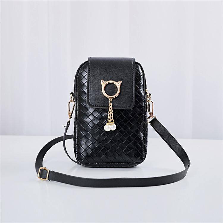 Geometric Suture Imitation Pearl Tassel Decorative Crossbody Bag