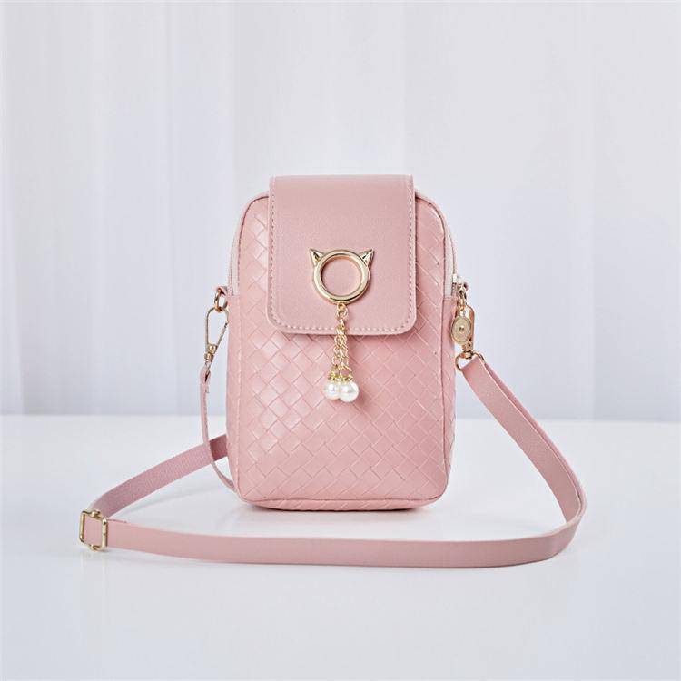 Geometric Suture Imitation Pearl Tassel Decorative Crossbody Bag
