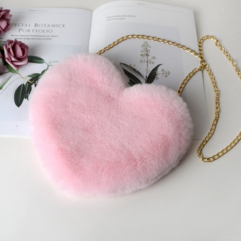 Heart Shaped Plush Crossbody Bag | SandyKandy Limited Co