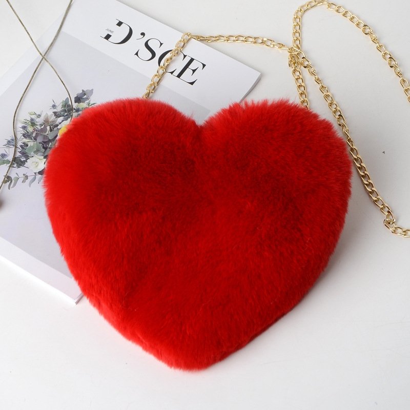 Heart Shaped Plush Crossbody Bag | SandyKandy Limited Co