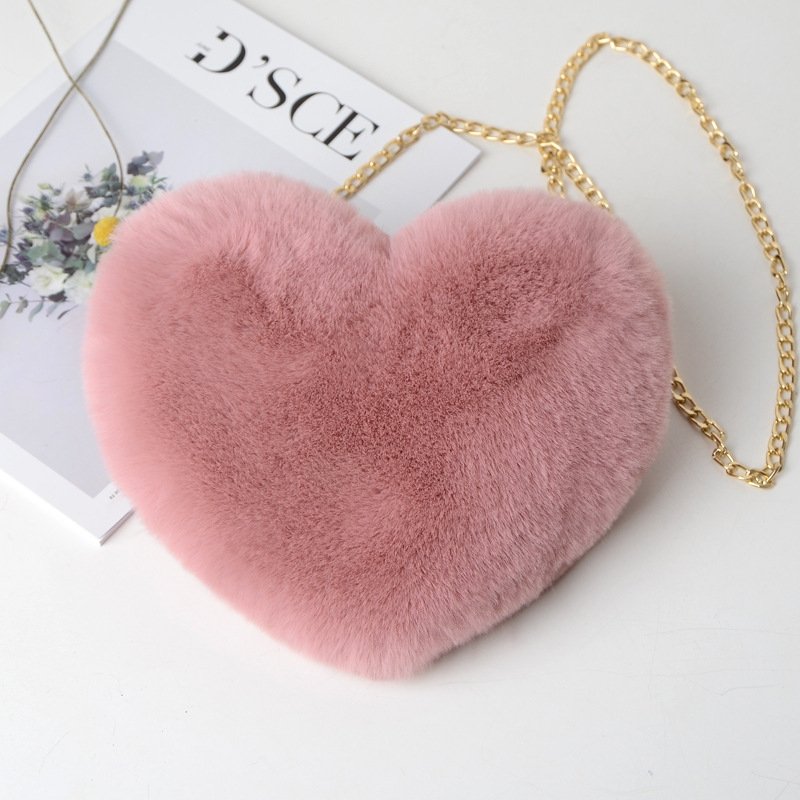 Heart Shaped Plush Crossbody Bag | SandyKandy Limited Co