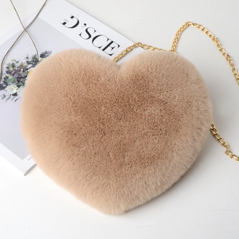 Heart Shaped Plush Crossbody Bag | SandyKandy Limited Co