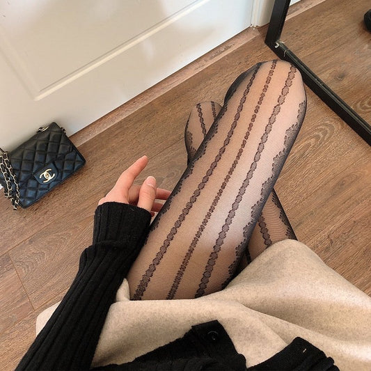 Lace Pattern Solid Color Stockings | SandyKandy Limited Co