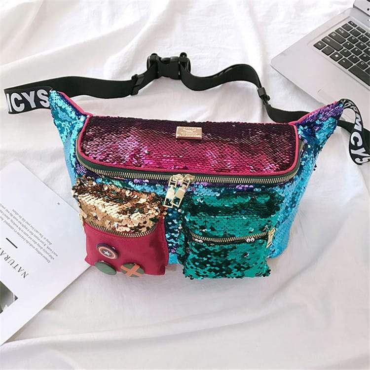 Large Multicolor Sequins Decorative Chest Bag | SandyKandy Limited Co